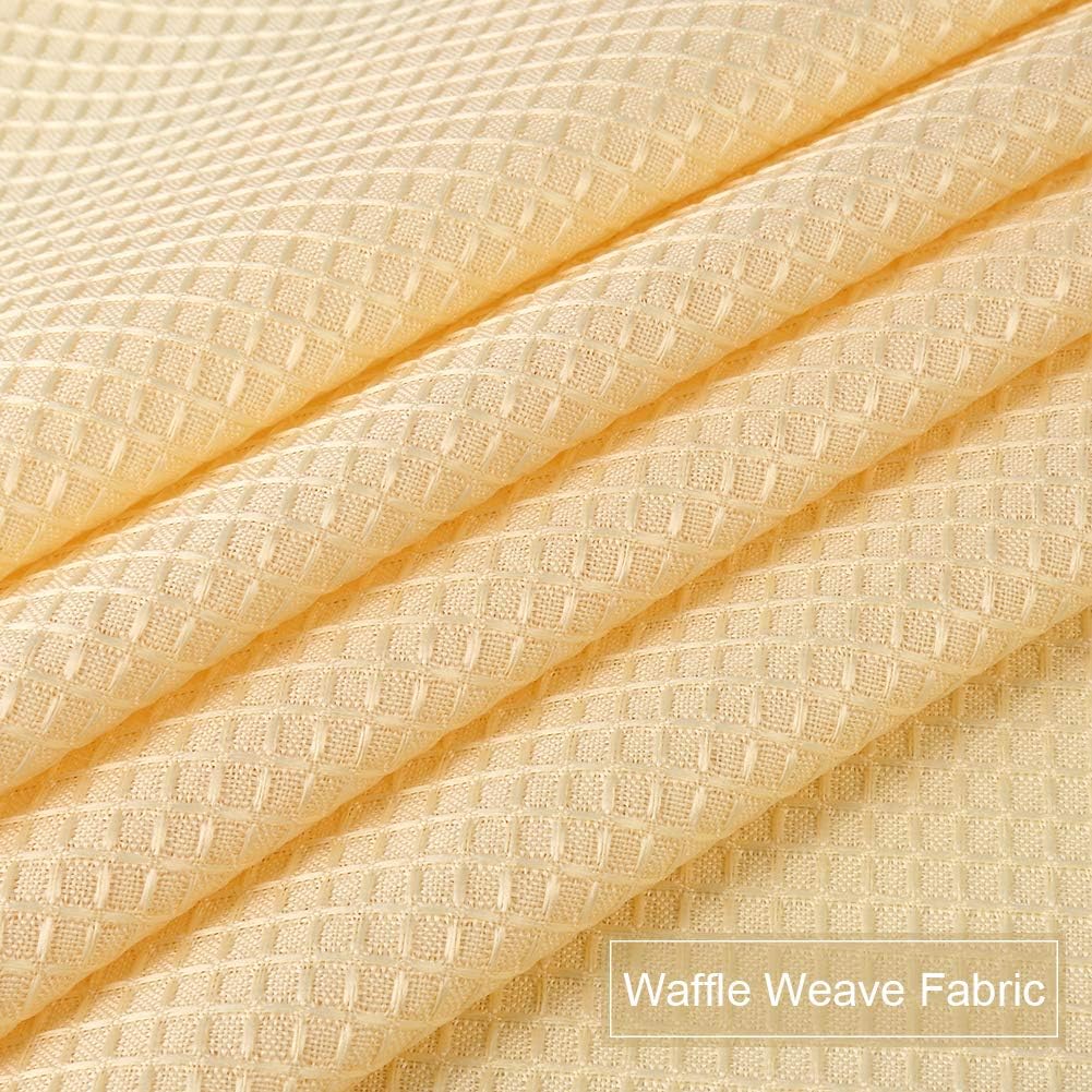 NANAN Valance Curtain 15 inch Waffle Weave Fabric Window Curtain for Kitchen Living Room Bedroom - 60" x 15", Yellow, One Panel