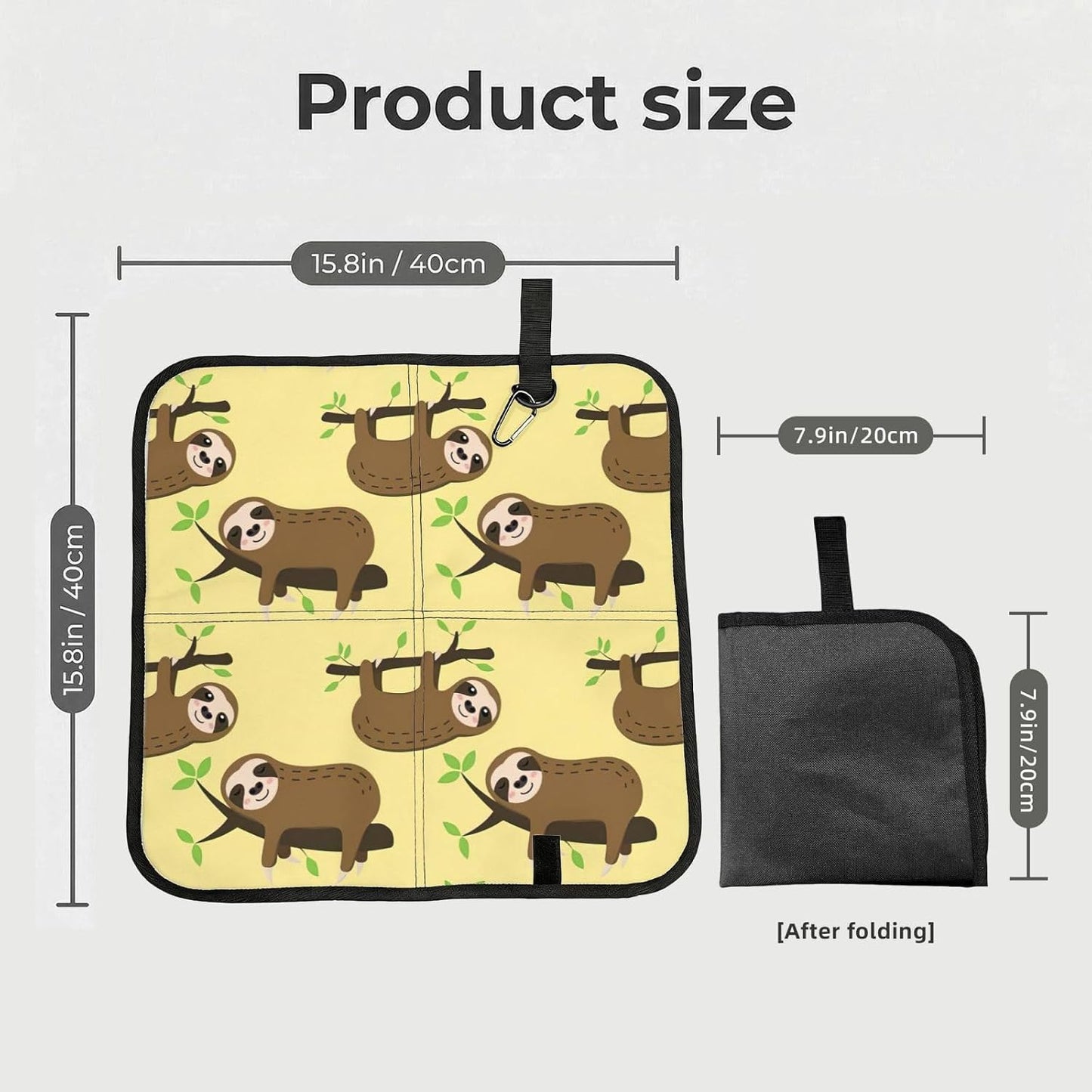 Cute sloths on yellow lemons Print Hiking Seat Pad,Foldable seat cushion,for Camping Backpacking Stadium Outdoor