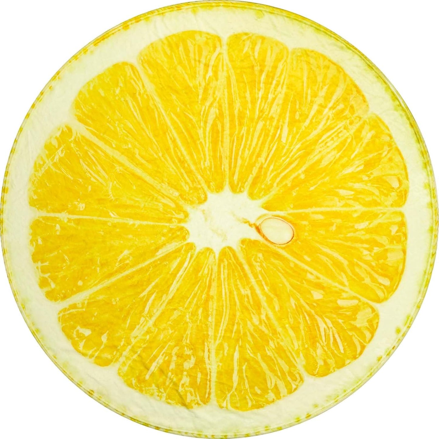 Vessia Food Throw Blanket(60inches, Yellow), Realistic Funny Lemon Blanket for Adults and Kids, 300GSM Novelty Round Fruits Printed Throw for Couch, Sofa, Bed, Fun Home Decor for All Seasons