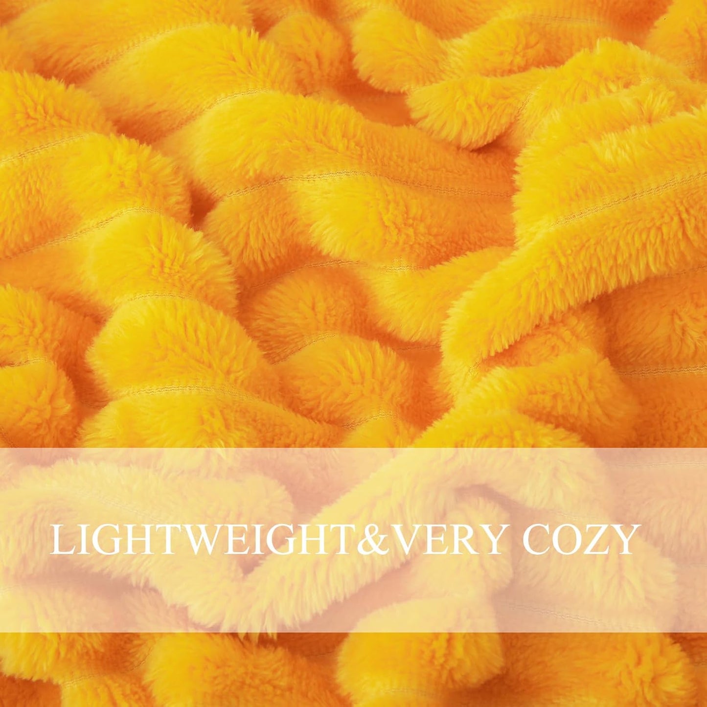 Yellow Fleece Throw Blanket 50”×60” for Couch Sofa Bed,Super Soft Cozy Plush Microfiber Flannel Blanket with 3D Stripes Lightweight for Adults,Woman,Gold
