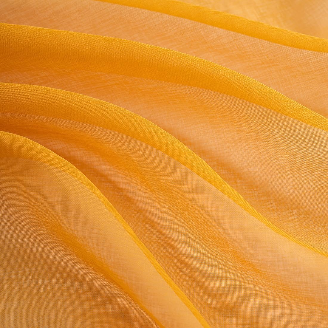Yellow Sheer Curtains 95 inch Length 2 panels, Rod Pocket Semi Sheer Privacy Curtains, Window Treatments Soft Voile Drapes for Windows Living Room Bedroom French Doors Doorway Divider, 52"Wx 95"L
