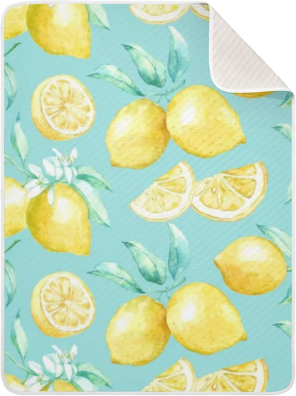 Yellow Lemon Baby Blanket Bed Crib Stroller Cover Blanket Wrap Soft Swaddling Blanket