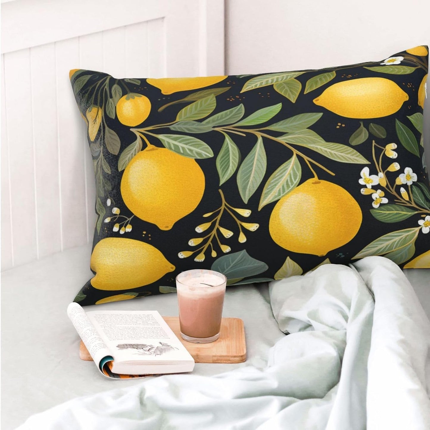 Summer Cute Lemon Rectangle Throw Pillow Cover 14x20 Inch Lumbar Pillow Case with Hidden Zipper Modern Decorative Pillowcase for Bed Sofa Couch Living Room Bedroom Cushion Cover