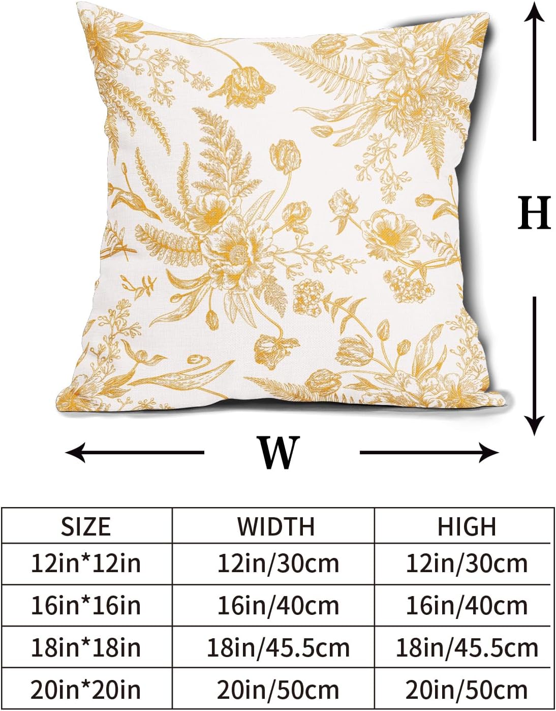 Yellow Flowers Pillow Covers 20x20Inch Set of 2 Light Yellow and White Morden Throw Pillowcase Cotton Linen Square Decorative Pale yellow Floral Cushion Cover for Sofa Bedroom Indoor Outdoor Party