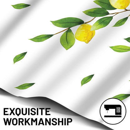 Lemon Swag Curtain Valance for Windows,Yellow Green Window Treatments Short Swag Topper for Kitchen Windows Bathroom Bedroom,28 x 36 Inch, 1 Pair