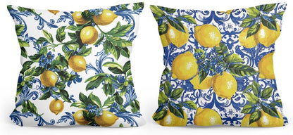 2 PCs Italian Lemon Throw Pillow Covers 18x18, Lemon Gifts Lemons Decor Pillow Cases Decorative Cushion Covers Pillowcase Nursery Living Room Home Decor for Car Couch Bed