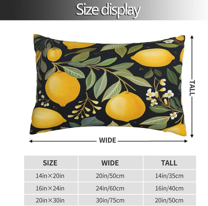 Summer Cute Lemon Rectangle Throw Pillow Cover 14x20 Inch Lumbar Pillow Case with Hidden Zipper Modern Decorative Pillowcase for Bed Sofa Couch Living Room Bedroom Cushion Cover