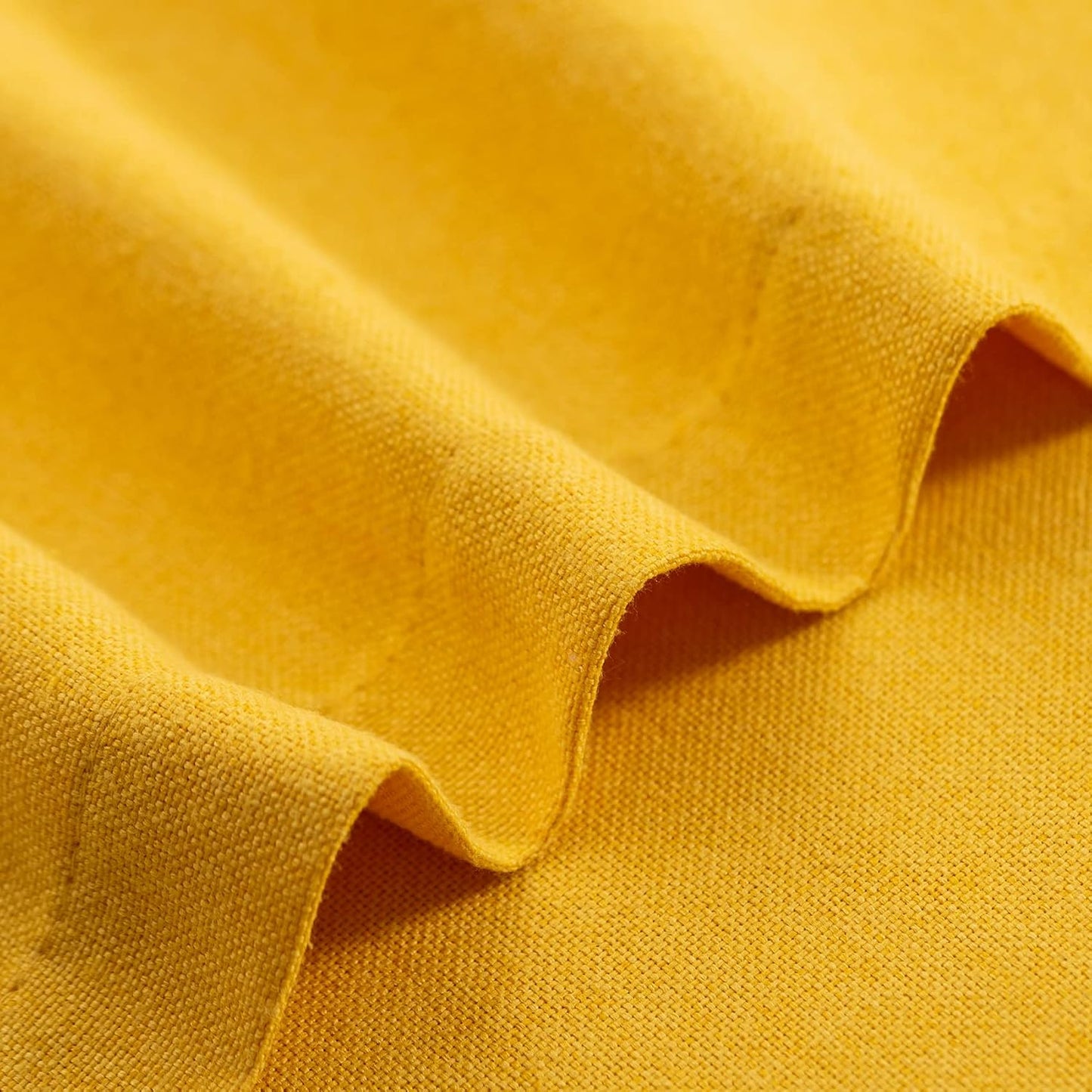 Small Tiers 1 Piece Yellow Faux Linen Textured Kitchen Short Small Mini Window Curtains Valance 12 inches Length Privacy Home Decor Cafe Basement Living Room/Bedroom 52W by 12L Rod Pocket