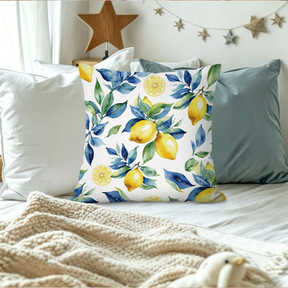 Lemon Pillow Covers 18x18 Decor,Yellow Mediterranean Lemon Decor Throw Pillow Cover,Summer Coastal Decoration for Girls Teen Room College Sofa Couch Bedroom Home