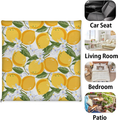 KOBLEN Food Lemon Theme Kitchen Chair Cushion Seat Cushion with Foam Padding Comfortable Pad for Dining Office Room Chairs, 16"x16", 1 Pack