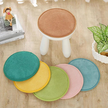 1/2/4 Packs Solid Color Round Seat Pads, Non-slip Chair Cushion With Elastic Ties Hooks, Small Round Stool Seat Cushion, Rattan Chair Seat Cushions ( Color : Lemon Yellow , Size : 35*35cm(1pack) )