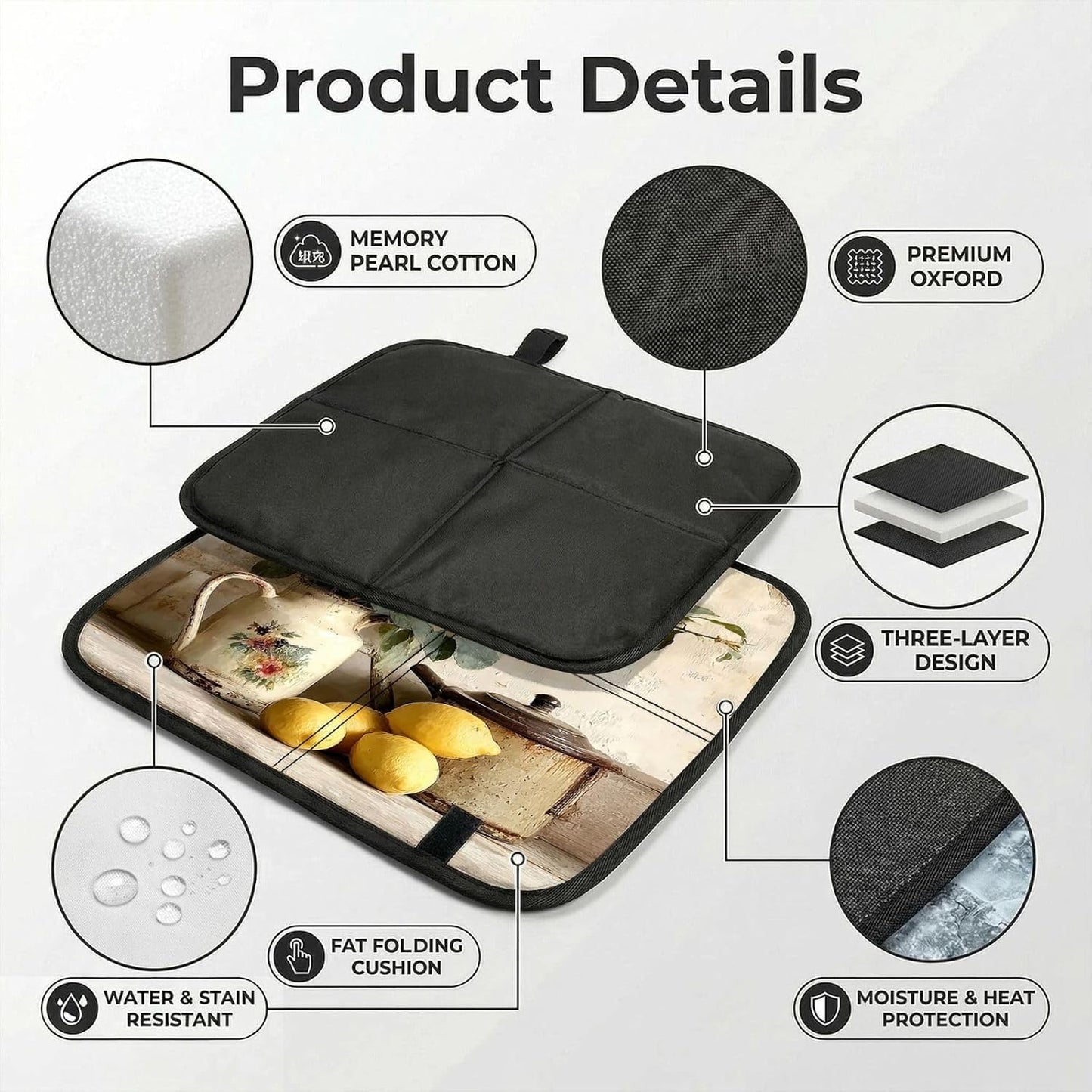 Seat Cushion Portable Camping Mat Lightweight Bleacher Sitting Pad Yellow Lemon Seat Mat with Hook Waterproof Stadium Chair Pad Travel Sitting Mats for Picnic Hiking