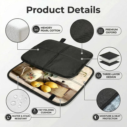 Seat Cushion Portable Camping Mat Lightweight Bleacher Sitting Pad Yellow Lemon Seat Mat with Hook Waterproof Stadium Chair Pad Travel Sitting Mats for Picnic Hiking