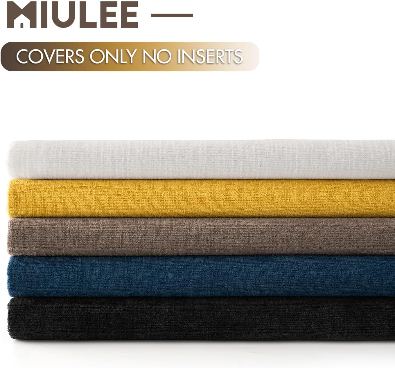 MIULEE Yellow Couch Pillow Covers 18x18 Inch, Set of 2 Soft Chenille Summer Decorative Square Throw Pillow Covers Farmhouse for Sofa Living Room Bed