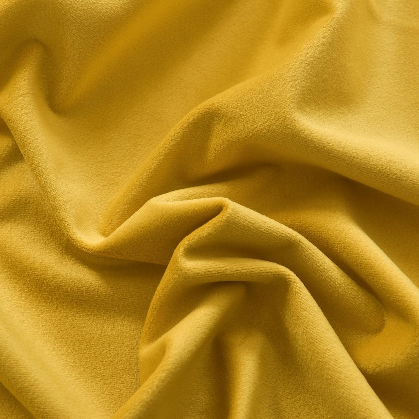 Roslynwood Luxury Soft Warm Yellow Velvet Curtains 84 inches Long Back Tab Thermal Insulated Blackout Window Drapes for Living Room/Bedroom/Dining Room, W52 x L84, 2 Panels