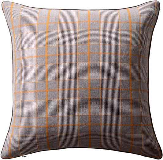OiseauVoler 3D Sunflower Throw Pillow Covers Yellow Plaid 18 x 18 Inch | Handmade Decorative Pillowcases Gingham Yellow Vintage Floral for Home Bed Living Room Decor Dog Hair Resistant Indoor