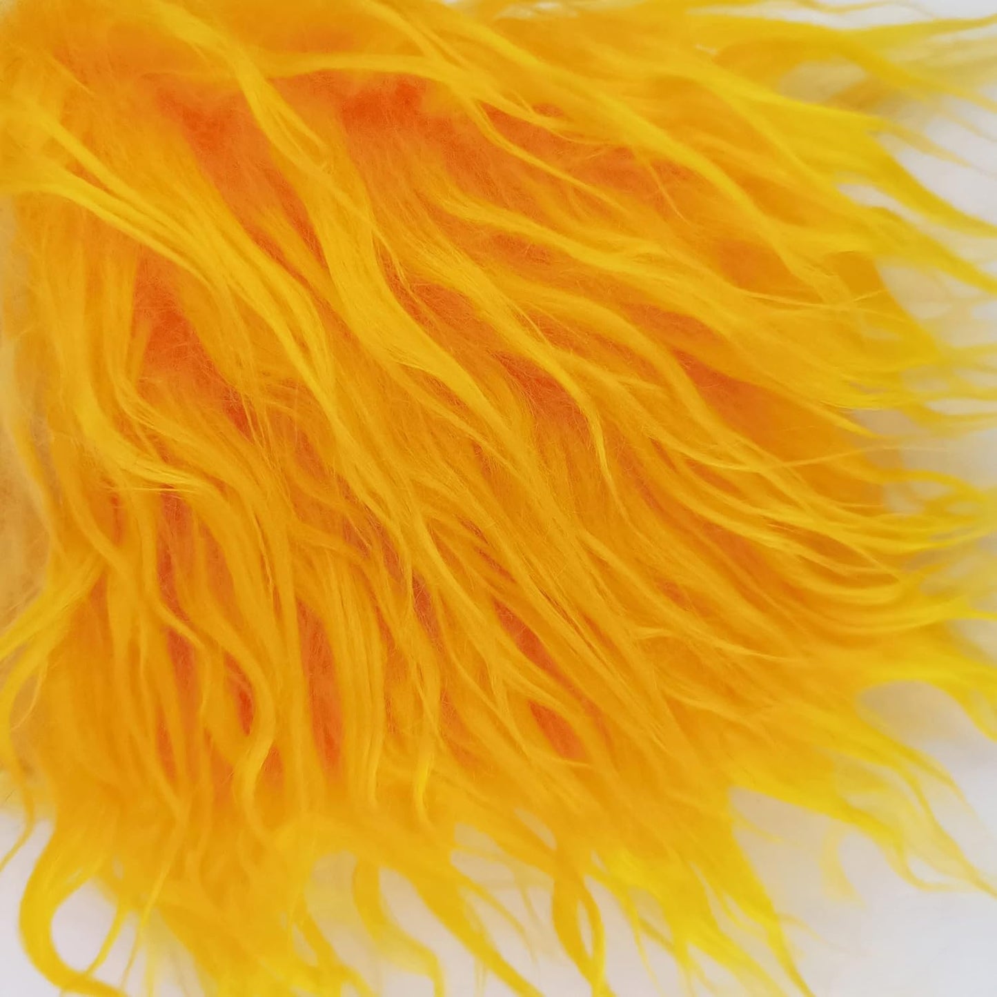 Faux Fur Fabric Square Patches for Crafts, Sewing, Costumes, Seat Pads (Yellow, 10 x 20 Inch)