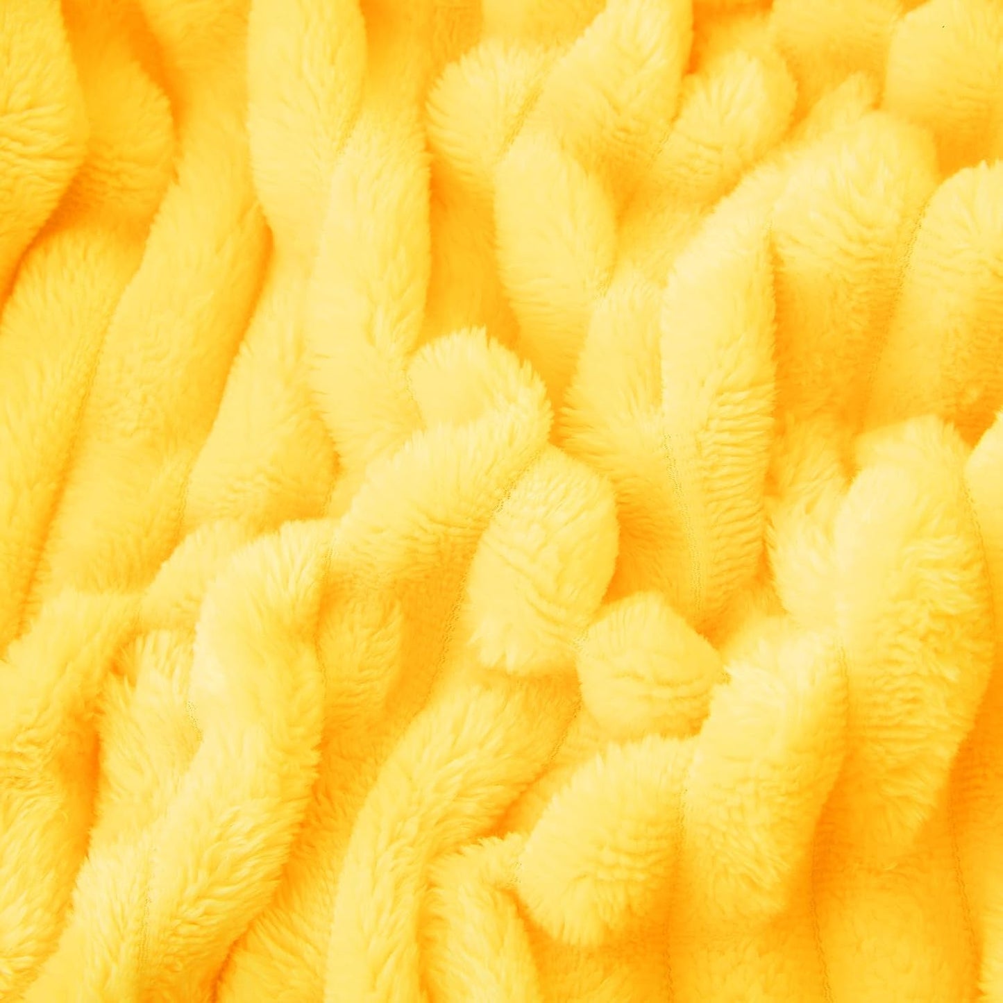 Bright Yellow Fleece Throw Blanket 50”×60” for Couch Sofa Bed,Super Soft Cozy Plush Microfiber Flannel Blanket with Stripes Design Lightweight for Adults,Woman