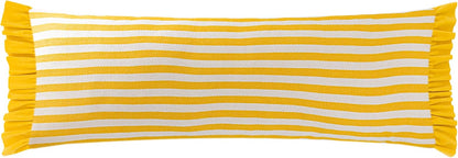 KINGROSE Handmade Lace Lumbar Throw Pillow Cover Farmhouse Stripes Cushion Cover Decorative Pillow Case for Sofa Bed Living Room Home Decor 14 x 36 Inches Yellow