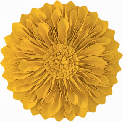 JWH 3D Sunflower Throw Pillow Cover, Gold Yellow, 12 Inch | Decorative Accent Case, Round Cushion, Small Floral Pillowcase, Home Bed Living Room Couch Car Pops