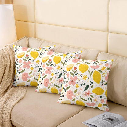 Erosebridal Lemon Pillow Cover 24x24,Summer Lemon Throw Pillow Cover for Sofa Bed Couch Tropical Fruit Cushion Cover Room Decoration Leaves Floral Decorative Pillow Cover Decor