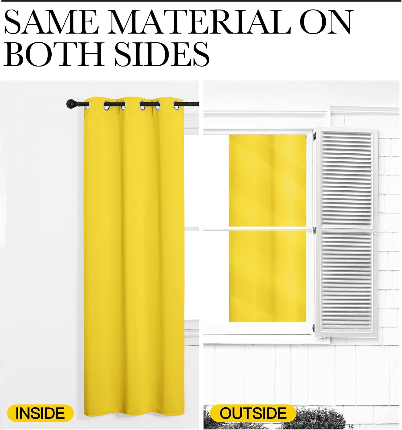 NICETOWN Bedroom Curtain Panels Draperies, Thermal Insulated Solid Grommet Curtains/Drapes (Bright Yellow, 1 Pair, 34 by 72-inch)