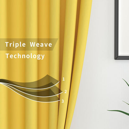 Yellow Small Tiers Kitchen Short Small Mini Window Curtains Valance 18 inches Length Blackout Home Decor Blackout Basement rv Camper Living Room/Bedroom 52W by 18L 1 Piece Rod Pocket