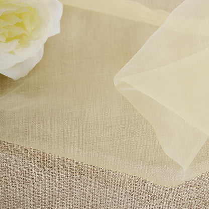 Ufurty 2-Piece Willow Leaf Window Curtains - Voile Tulle Sheer Room Drapes, Yellow, for Living Room, Bedroom, Balcony