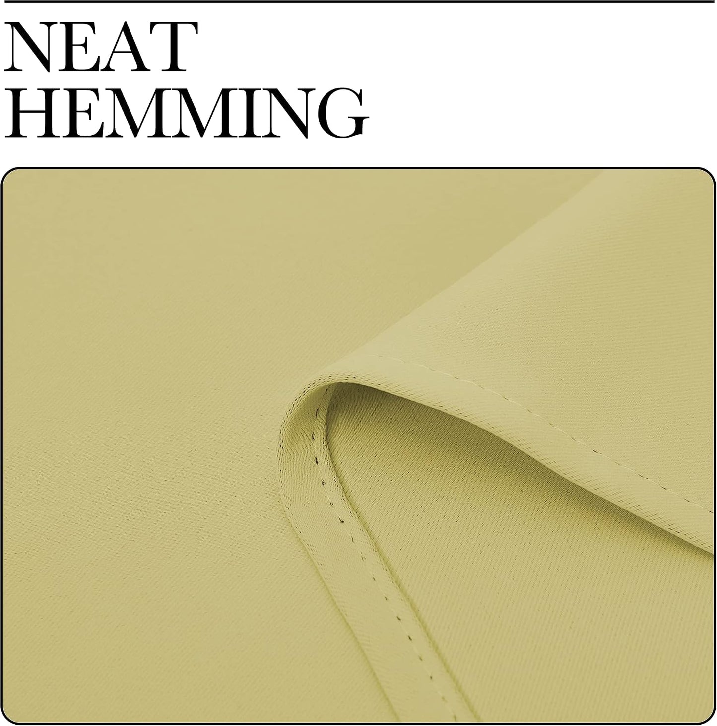 NICETOWN Bedroom Blackout Draperies Panels, 2 Panels, 42 x 72 Inch, Paler Yellow, Three Pass Microfiber Noise Reducing Thermal Insulated Solid Ring Top Window Curtains