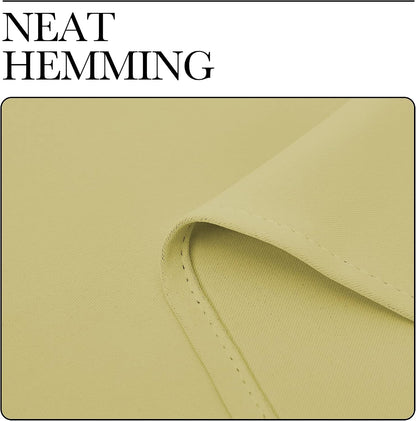NICETOWN Bedroom Blackout Draperies Panels, 2 Panels, 42 x 72 Inch, Paler Yellow, Three Pass Microfiber Noise Reducing Thermal Insulated Solid Ring Top Window Curtains