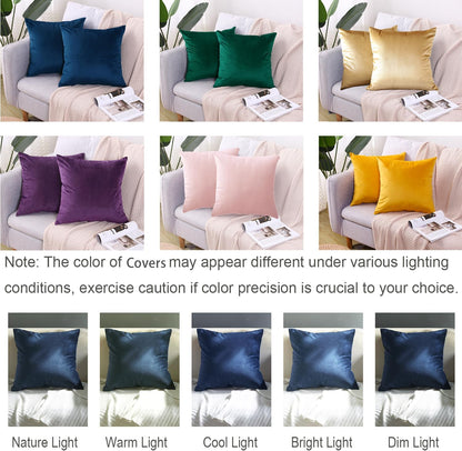 Hibate 2 Pack Soft Velvet Couch Throw Pillow Covers 18x18 Inch for Sofa Living Room Bedroom (Yellow)