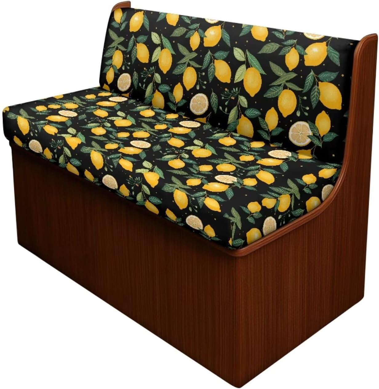 RV Dinette Cushion Covers Lemon Flower Print Stretch Dinette Booth Seats Camper Cushion Slipcover Couch Cover 2 Cushion Slipcovers RV Sofa Cover