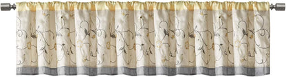 Madison Park Embroidered Light Filtering Rod Pocket Window Treatment Curtain Window Panel Drape for Bedroom Livingroom and Dorm
