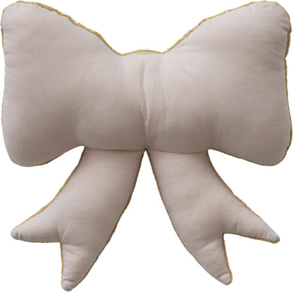 Creative Co-Op Woven Cotton Chenille Bow Shaped Decorative Pillow, Mint and Yellow