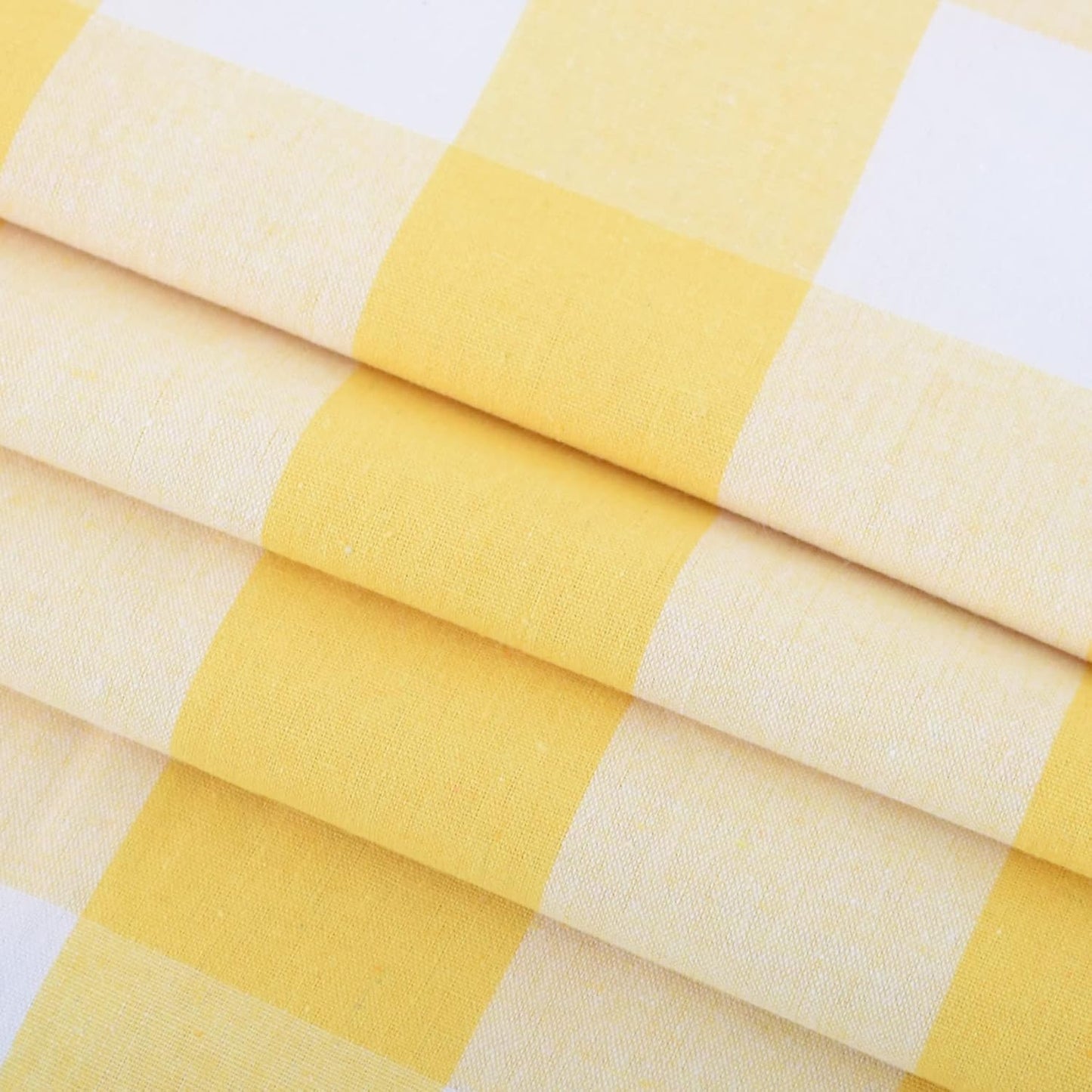 3 Pc Cotton Classic Country Farmhouse Kitchen Window Curtain -Yellow & White Buffalo Check Tier & Valance Set, 54" x 18" / 27" x 36"