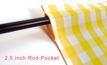 Aiking Home Window Valances - 2-Panels Picnic Checkered Pattern Kitchen Valances with 2.5-inch Rod Pocket for Small Windows, Polyester (56x14 inch, Yellow/White)