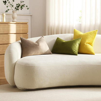 DEZENE Throw Pillow Covers 18x18 Yellow: Pack of 2 Cozy Soft Velvet Square Modern Luxury Decorative Throw Pillow Cases for Sofa Couch Living Room Bed Home Decor
