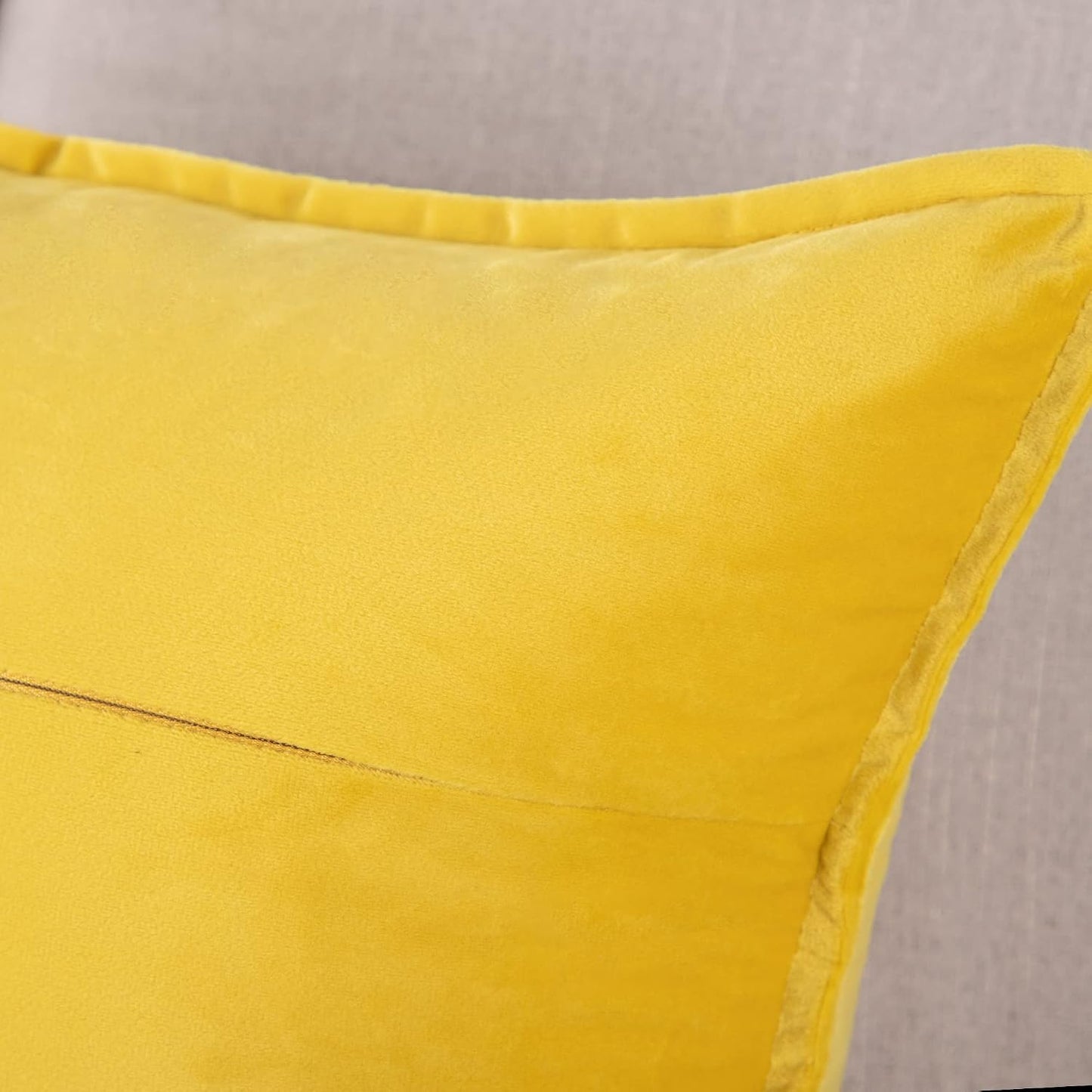 MADIZZ Set of 2 Super Soft Velvet Decorative Throw Pillow Covers 12x20 inch Lemon Yellow Rectangular with Fringe Luxury Style Cushion Case Pillow Shell for Sofa Bedroom