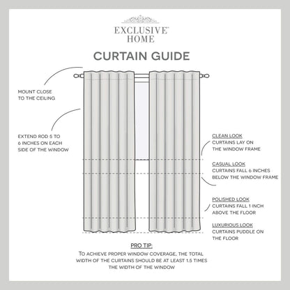 Exclusive Home Demi Light Filtering Hidden Tab Top Curtain Panel Pair, 54"x96", Yellow, Set of 2