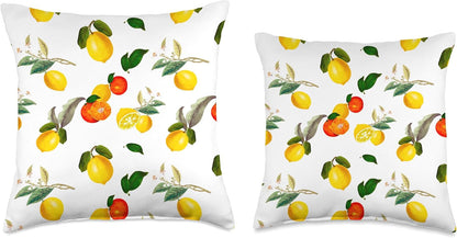 Summer, citrus,lemon,fruits Throw Pillow, 18x18, Multicolor