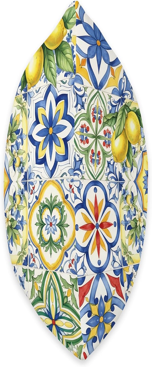 Vibrant Colorful Summer Fruits Lemon Mediterranean Art Throw Pillow