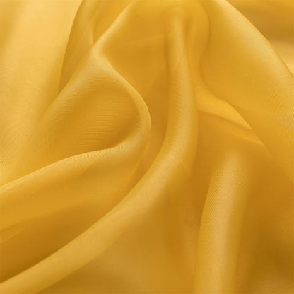 GYROHOME Basic Rod Pocket Sheer Voile Curtain, Sunlight Filtering Protect Privacy Polyester Sheer for Bedroom Patio Door Set of 2Panels, Gold Yellow, 52x84inch