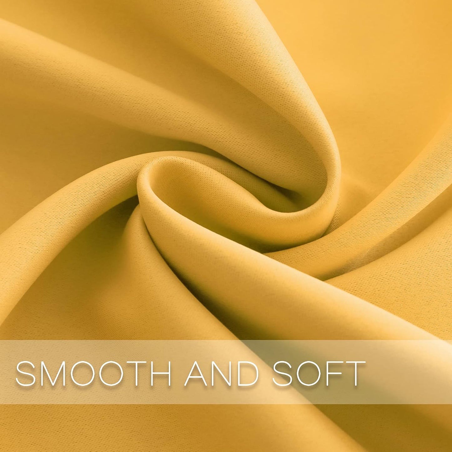 YGO 63 inch Bedroom Curtains Panels Functional Blackout Curtains Panels for Bedroom Thermal Insulated Privacy Assured 52 x 63 Inch in Mustard Yellow Color Set of 2