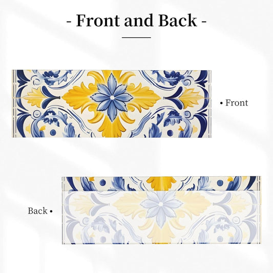 Short Rod Pocket Curtain Valance,Watercolor Bohemian Style Blue and Yellow Mandala Window Treatment Decor Curtains for Kitchen Living Room, Bedroom, 1 Panel, 54" W x 18" L