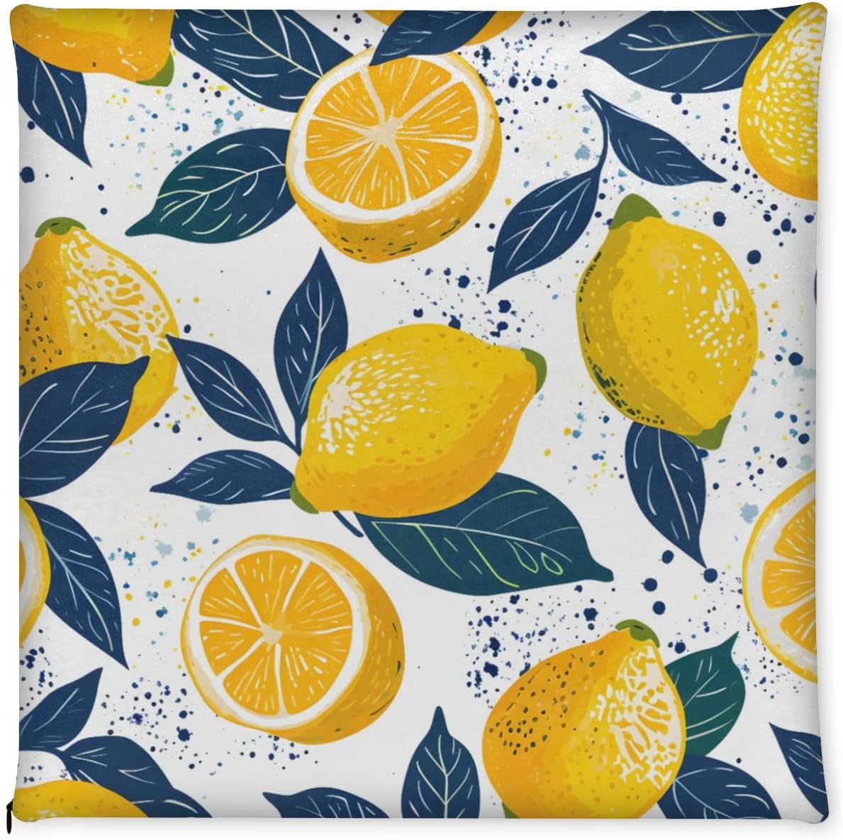 Lemon Fruit Leaf Chair Cushions for Kitchen Dining, Indoor/Outdoor Reversible Seat Cushion Cover with Removable, Decor Seat Chair Pads with Memory Foam
