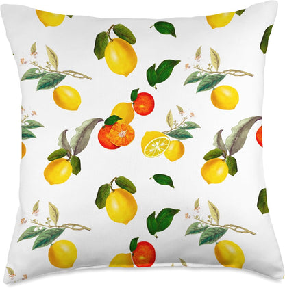 Summer, citrus,lemon,fruits Throw Pillow, 18x18, Multicolor