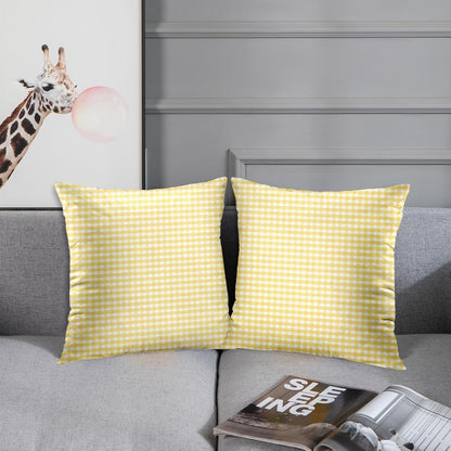 Emvency Throw Pillow Cover Accent Yellow Gingham Spring White Livingroom Decorative Pillow Case Home Decor Square 18 x 18 Inch Pillowcase