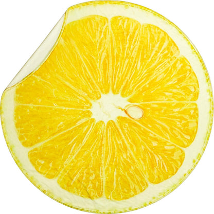 Vessia Food Throw Blanket(60inches, Yellow), Realistic Funny Lemon Blanket for Adults and Kids, 300GSM Novelty Round Fruits Printed Throw for Couch, Sofa, Bed, Fun Home Decor for All Seasons