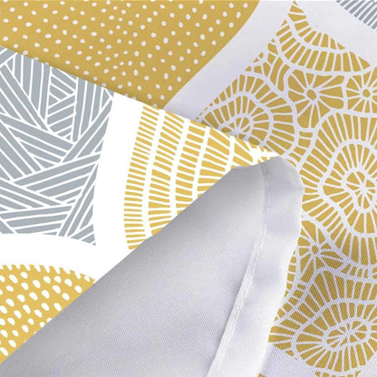 JAWO Bohemia Shower Curtain for Bathroom, Yellow and Grey Bohemian Chic Paisley Fabric Shower Curtains Set, Modern Geometric Pattern Restroom Decor Accessories with Hooks 72X84Inches