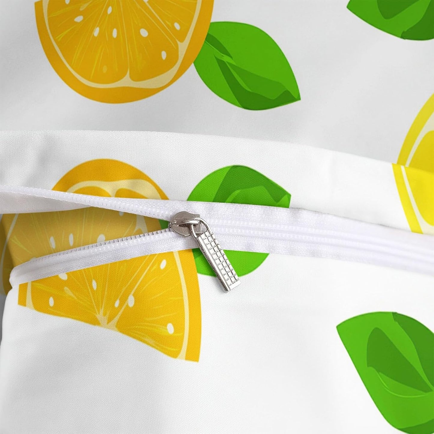 Boys Duvet Cover Set Cartoon Fruit Lemon (104 X 90 in) Bedding Set for Kids Teens Girls Room Decor, Yellow Reversible Quilt Cover King Size, 2 Pillowcase